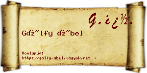 Gálfy Ábel névjegykártya