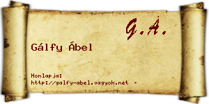 Gálfy Ábel névjegykártya